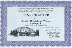 First Chapter of Excellence Award 2010 -11